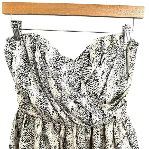 Parker Snake Animal Print Peplum Sweetheart Draped Strapless Top Women's M NWOT - Picture 8 of 11